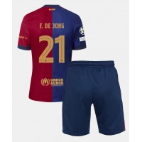 Dres Barcelona Frenkie de Jong #21 Domaci za djecu 2024-25 Kratak Rukav (+ kratke hlače)